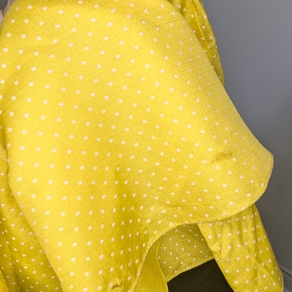 VINTAGE 1960s Long Yellow Pot-a-dot Collar Dress - Picture 5 of 9